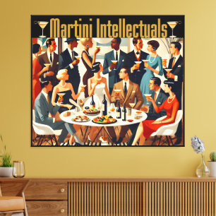 Mid Century Modern The Martini Intellektuella Canvastryck