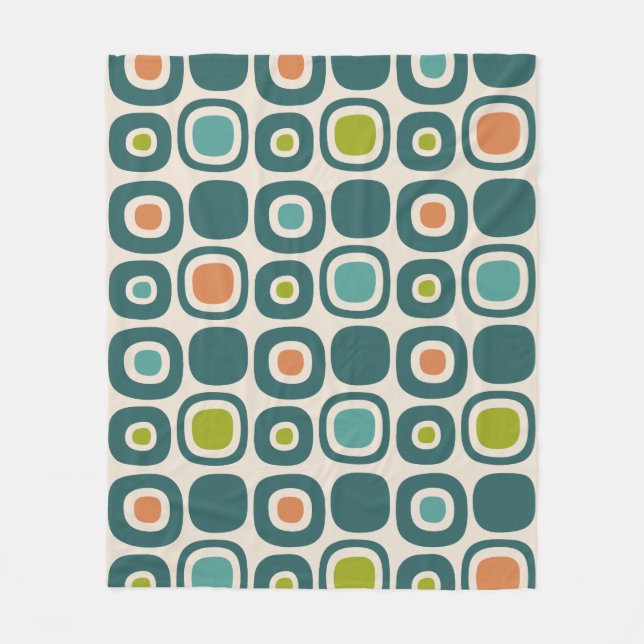 Mid Century Modern Trädgårdsvägmönster Fleecefilt (Framsidan)