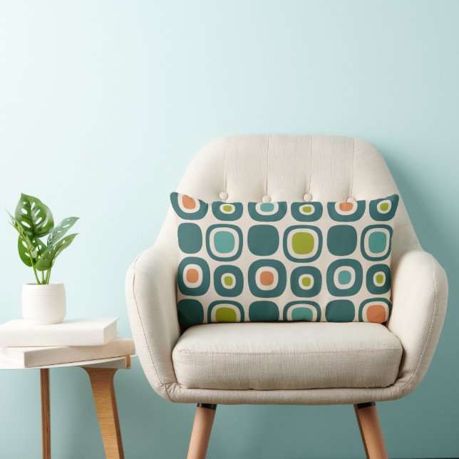 Mid Century Modern Trädgårdsvägmönster Lumbarkudde (Stol)