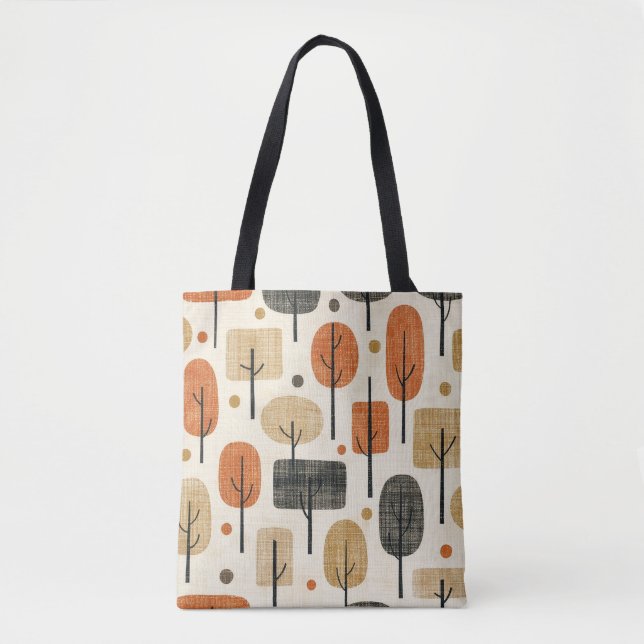 Mid Century Modern Trädmönster Tygkasse (Framsida)