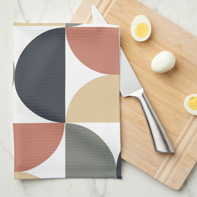 Mid Century Modern Träkolegrå Lax   Kökshandduk (Vikt i Fjärdedel)