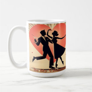 Mid Century Modern Valentine Dancing lite Kaffemugg