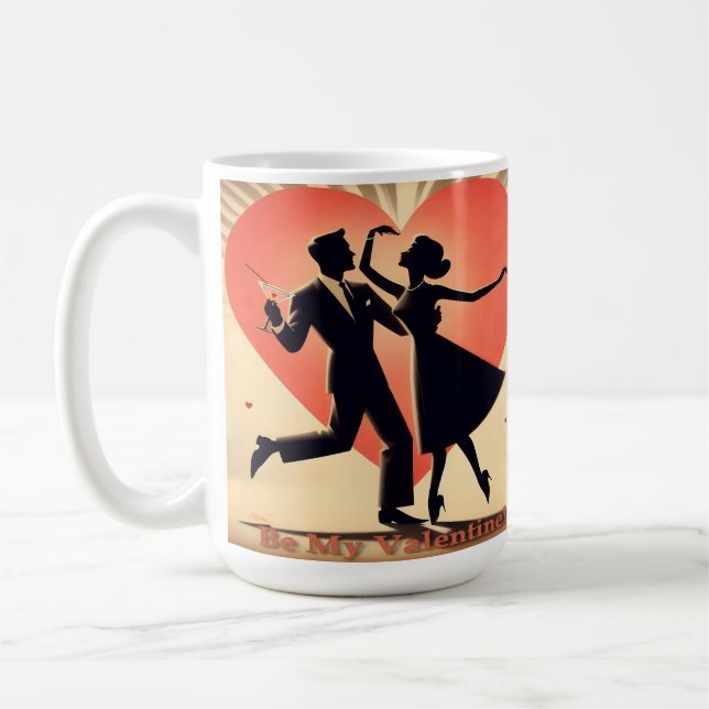 Mid Century Modern Valentine Dancing lite Kaffemugg (Vänster)