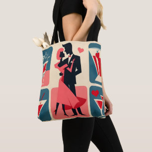 Mid Century Modern Valentine Dancing lite Tygkasse