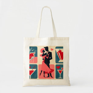 Mid Century Modern Valentine Dancing lite Tygkasse