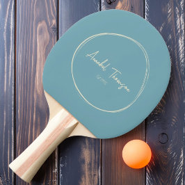 Mid-Century Modern Varm Aqua Eftermiddag med Namn Pingisracket