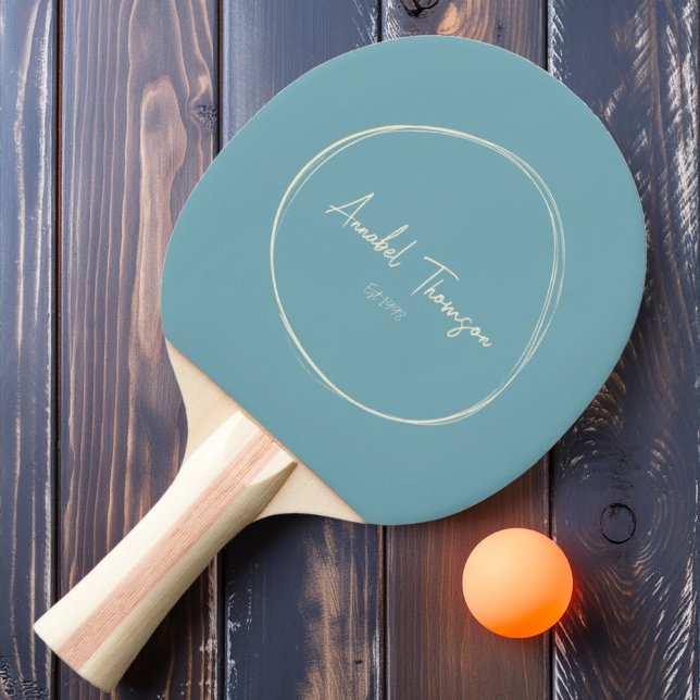 Mid-Century Modern Varm Aqua Eftermiddag med Namn Pingisracket (Skapare uppladdad)