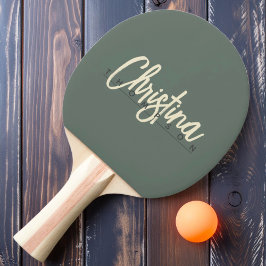 Mid-Century Modern Varmgrå Målad Namnskylt Pingisracket