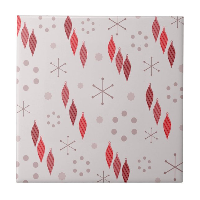 Mid Century Modern Winter Red Kakelplatta (Framsidan)