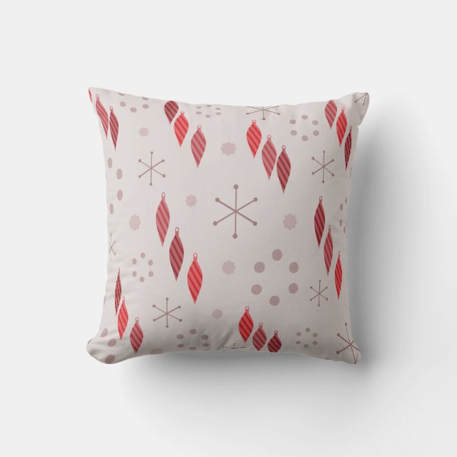 Mid Century Modern Winter Red Kudde (Framsida)