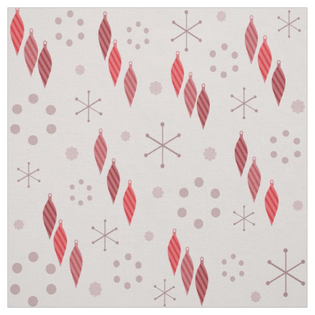 Mid Century Modern Winter Red Tyg (Provkarta)