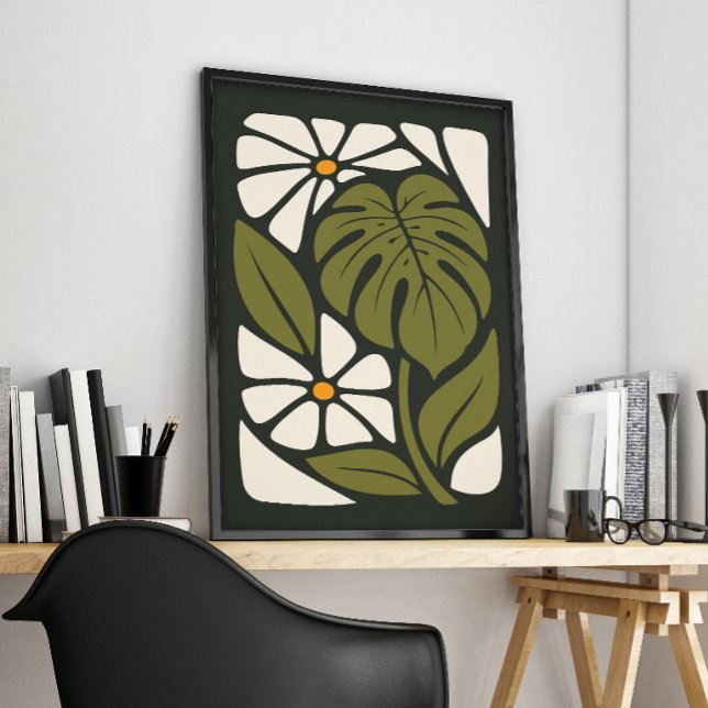 Mid Century Monstera Botanisk Tropisk Växtkonst Poster (Skapare uppladdad)