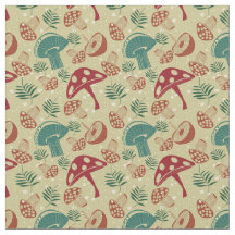 Mid Century Mushroom Grönt Mönster