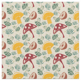 Mid Century Mushroom Mönster Tyg