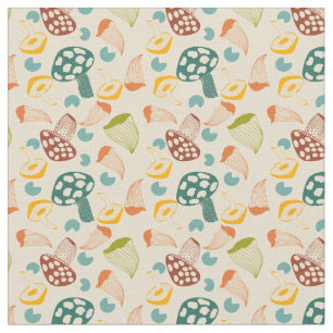 Mid Century Mushroom Retro Mönster  Tyg