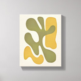 Mid-Century Organic Abstract | Olive Gold Canvastryck