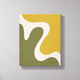 Mid-Century Organic Abstract | Olive Gold No. I Canvastryck