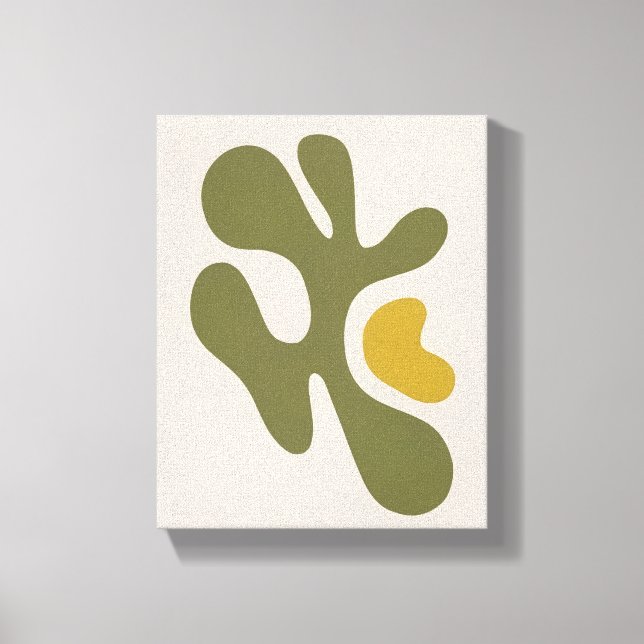 Mid-Century Organic Abstract | Olive Gold No. II Canvastryck (Framsida)