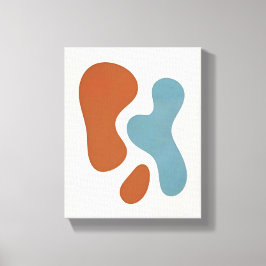 Mid-Century Organisk Abstrakt | Solnedgång Teal Nr Canvastryck