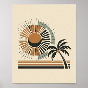 Mid-Century Palm Tree Konstaffisch Poster