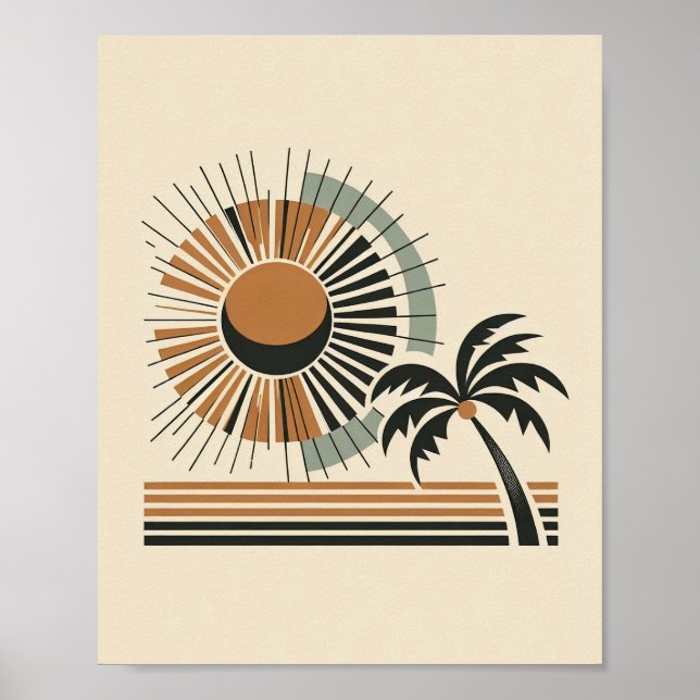 Mid-Century Palm Tree Konstaffisch Poster (Framsidan)