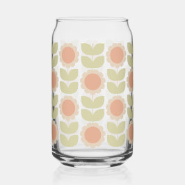 Mid-Century Pastel Pink Retro Floral Pattern