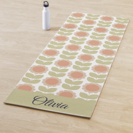  Mid-Century Pastel Pink Retro Floral Pattern