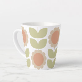 Mid-Century Pastel Pink Retro Floral Pattern