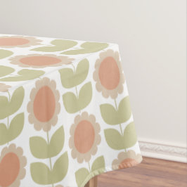Mid-Century Pastel Pink Retro Floral Pattern