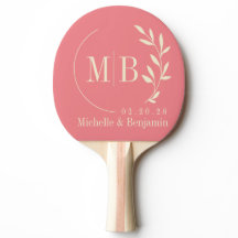 Mid-Century Persika Blad Bröllopsmonogram