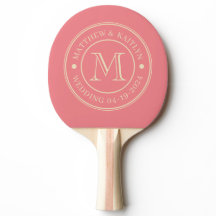 Mid-Century Persika Bröllopsmonogram