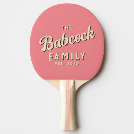 Mid-Century Persika Retro Familjenamn & År Pingisracket