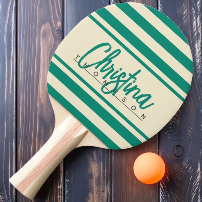 Mid-Century Polo Banner Aqua Beach Breeze Namn Pingisracket (Skapare uppladdad)