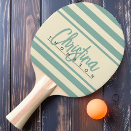 Mid-Century Polo Banner Aqua Reef Målade Namn Pingisracket