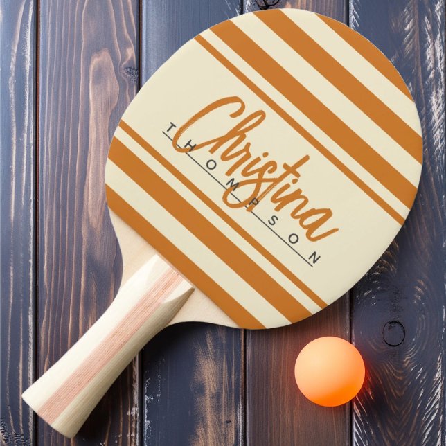 Mid-Century Polo Banner Bränd Honung Målade Namn Pingisracket (Skapare uppladdad)