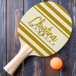 Mid-Century Polo Banner Desert Sage Målade Namn Pingisracket