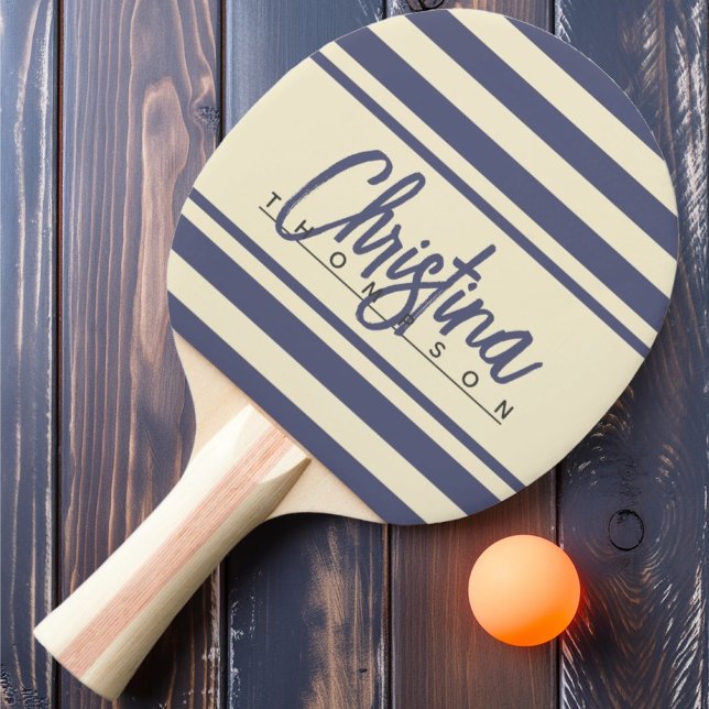 Mid-Century Polo Banner Lavendel Bris Namn Pingisracket (Skapare uppladdad)