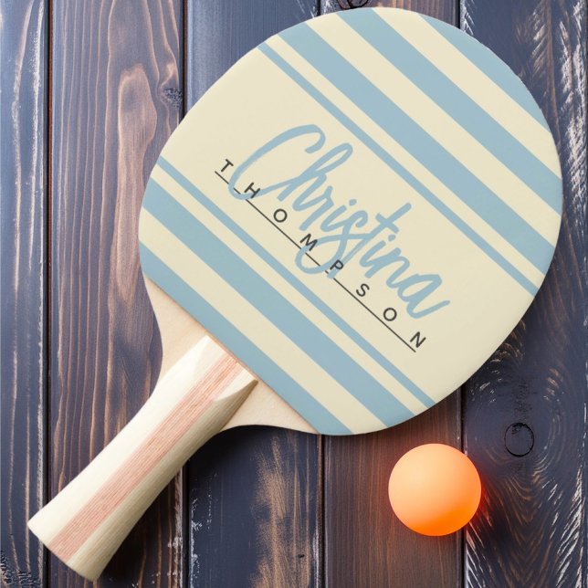 Mid-Century Polo Banner Ljus Målad Namn Himmel Pingisracket (Skapare uppladdad)