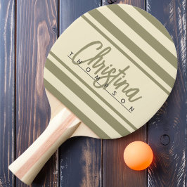 Mid-Century Polo Banner Sage Meadow Målade Namn Pingisracket