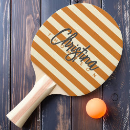 Mid-Century Polo Bränd Honung Målade Namn Pingisracket