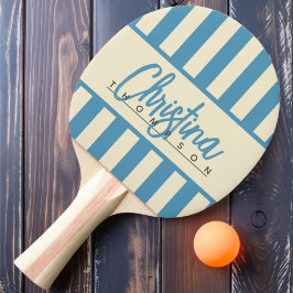 Mid-Century Polo Candy Randig Aqua Splash Namn Pingisracket