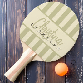Mid-Century Polo Candy Randig Damm Sage Namn Pingisracket