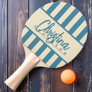 Mid-Century Polo Candy Randig Djup Aqua Namn Pingisracket