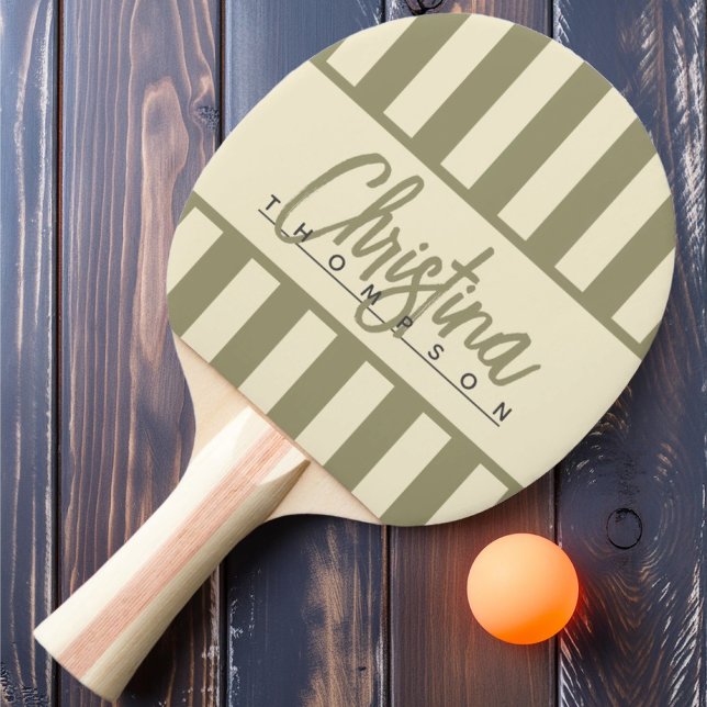 Mid-Century Polo Candy-randig Sage Meadow-namn Pingisracket (Skapare uppladdad)
