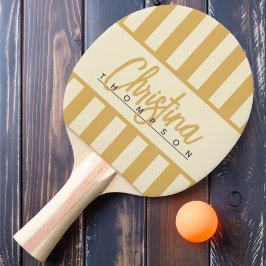 Mid-Century Polo Candy Randig Sand Sunrise Namn Pingisracket
