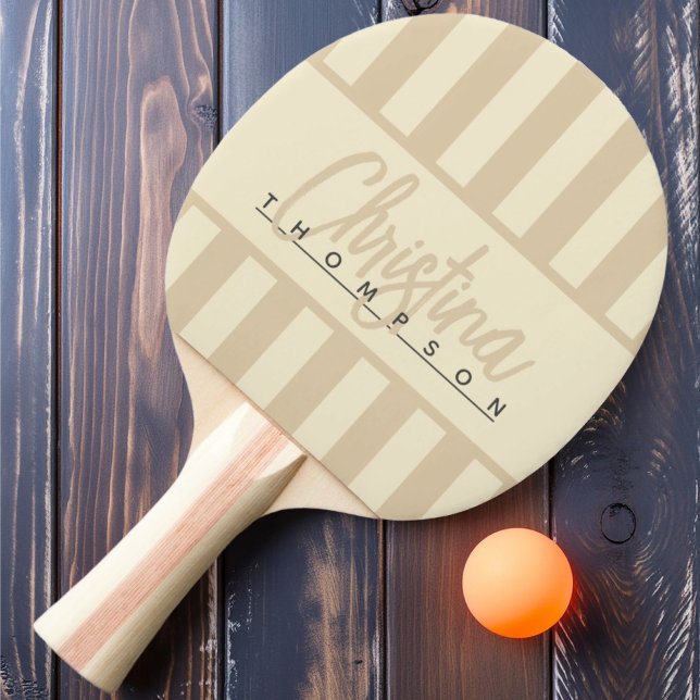 Mid-Century Polo Candy-randig Sanddyn Namn Pingisracket (Skapare uppladdad)