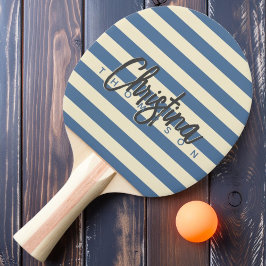 Mid-Century Polo Capri Blå Målad Namn Pingisracket