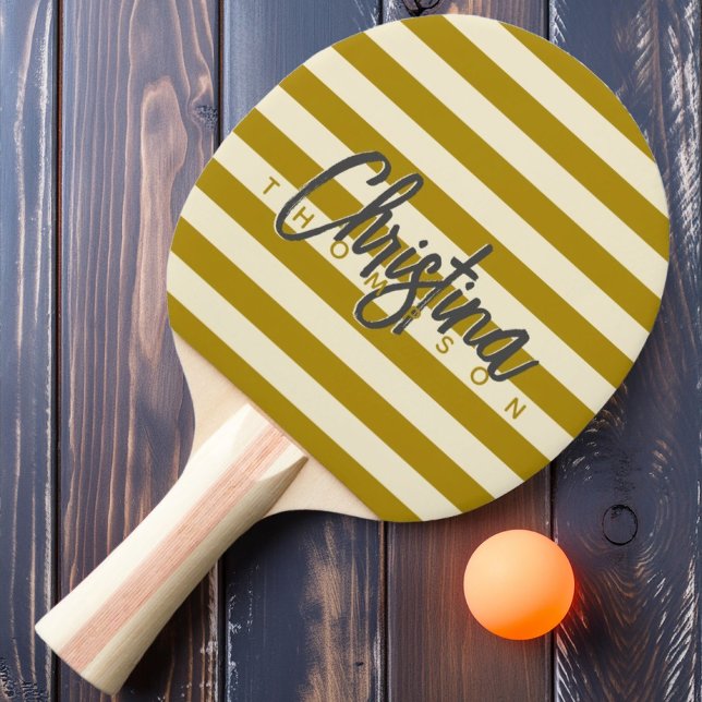 Mid-Century Polo Desert Sage Målade Namn Pingisracket (Skapare uppladdad)