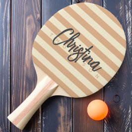 Mid-Century Polo Peach Kiss Målade Namn Pingisracket