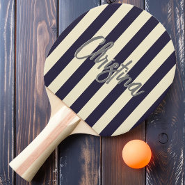 Mid-Century Polo-randig, målad i Midnight Ocean Pingisracket